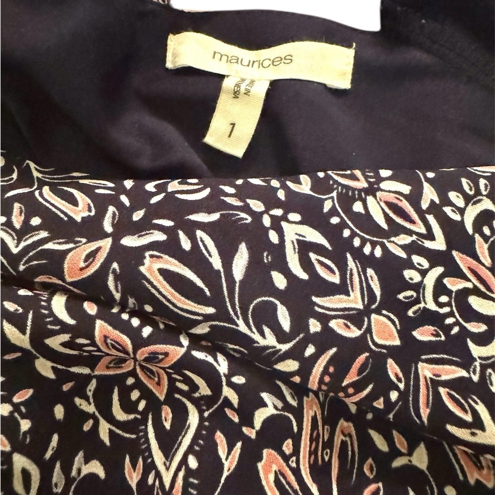 Maurices Sleeveless Dress Blue with Floral Design - Picture 4 of 4